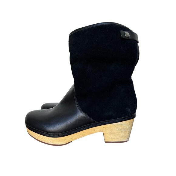 Frye & Co. Black Leather & Suede Heeled Boots - Size 7.5 - Picture 1 of 10